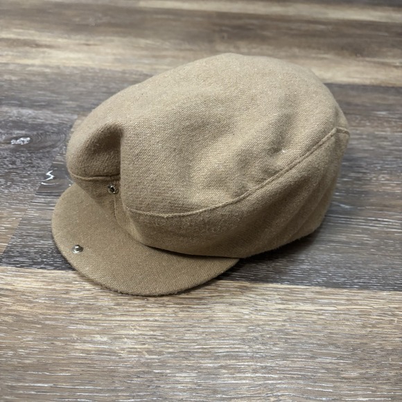 Snap Other - Vintage Made‎ in USA Tan/ Brown Snap Beret Size Large